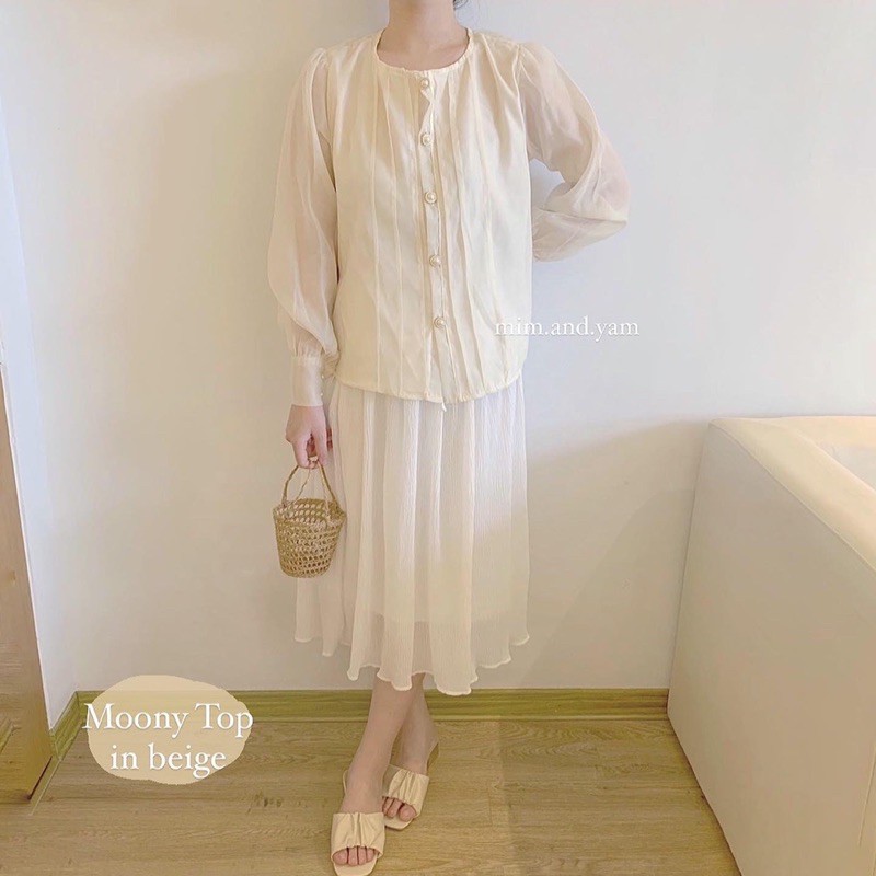 Moony Top 3 màu & Chân váy voan xếp ly