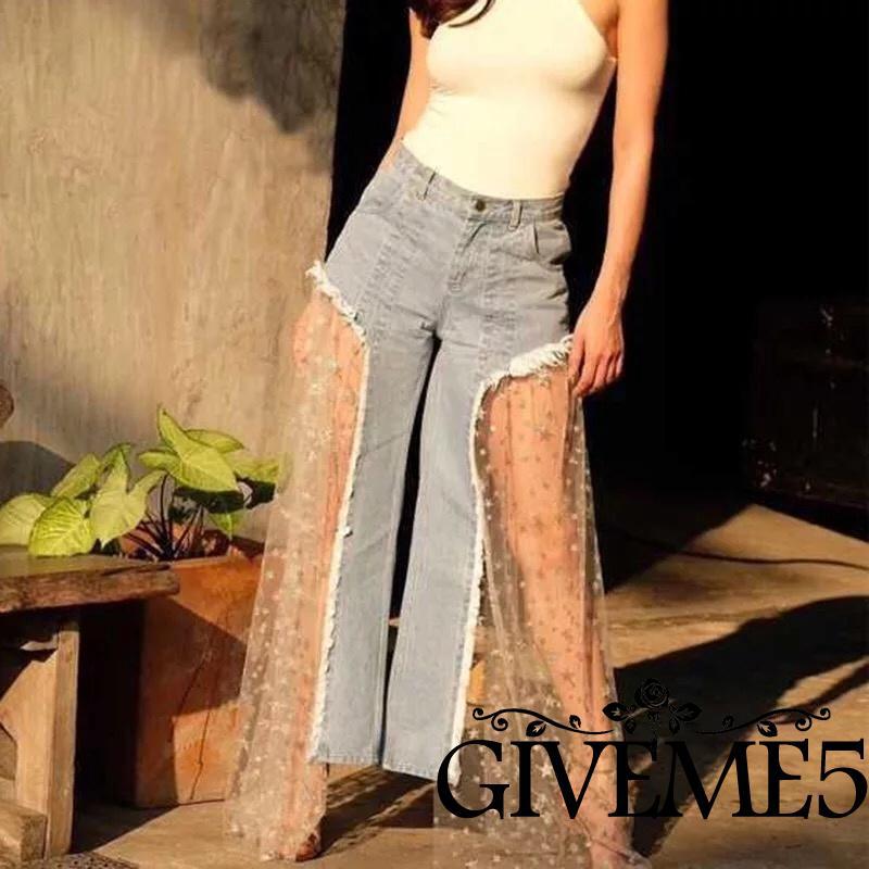 Quần dài phối ren thời trang cho nữ