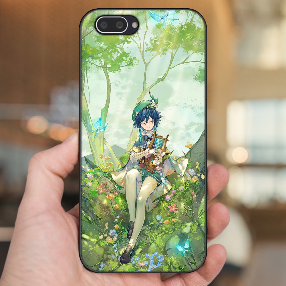 Ốp lưng Oppo A3S viền đen in hình Venti Genshin Impact