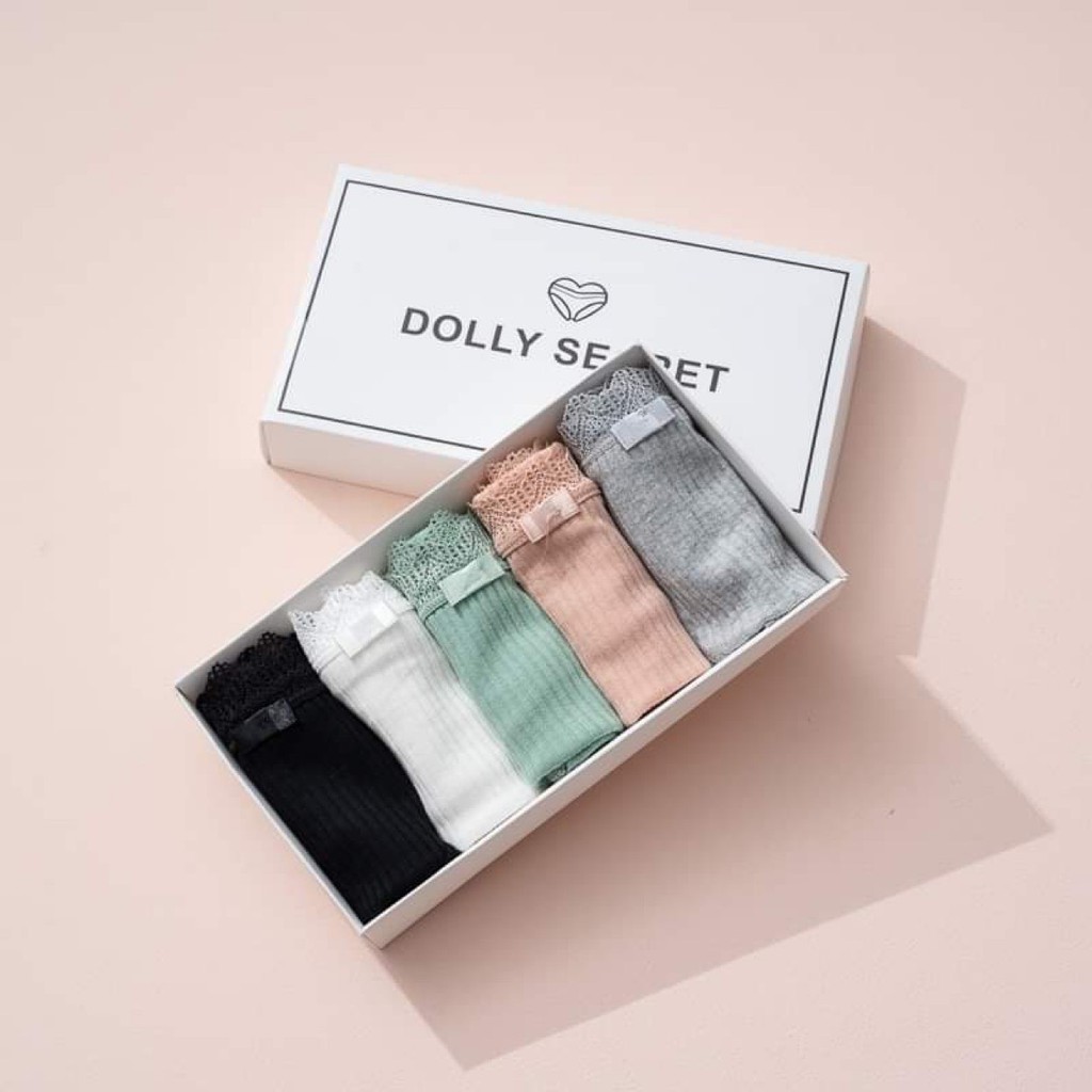 Quần lót cotton sợi tre kháng khuẩn cao cấp viền ren sexy đáng yêu DOLLY SECRET QL016