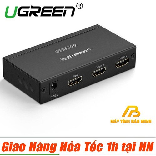[Mã ELHACE giảm 4% đơn 300K] Bộ chia HDMI 1 vào 2 ra hỗ trợ Full HD Ugreen 40201 - Hàng Chính Hãng