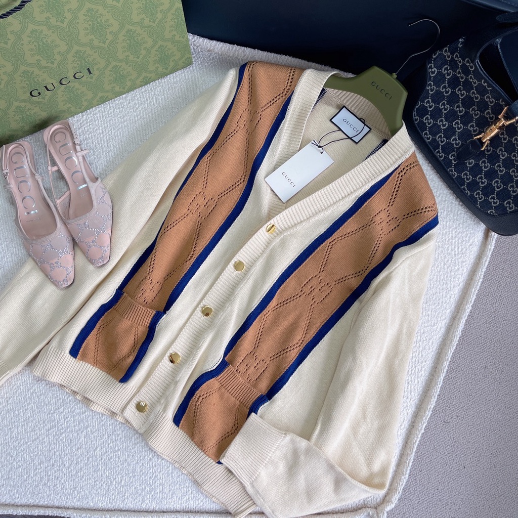 Áo khoác cardigan nữ thời trang cao cấp Gucci GC phong cách tối giản