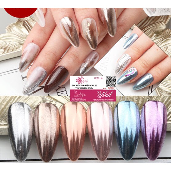 Sét Nhũ Tráng Gương - Trang Trí Móng Tay Với 6 Màu Tráng Gương Đẹp - Lẻ 1 Sét 6 Hũ