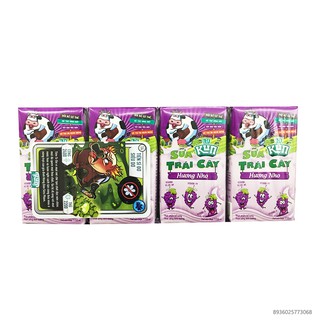 Thanh Hóa - LỐC SỮA TRÁI CÂY KUN HƯƠNG NHO 4X110ML