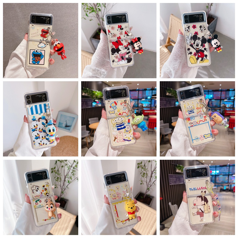 Ốp Điện Thoại PC Cứng Trong Suốt Chống Sốc Hình Cậu Bé Bút Chì Cho Samsung Galaxy Z Flip 3 5G