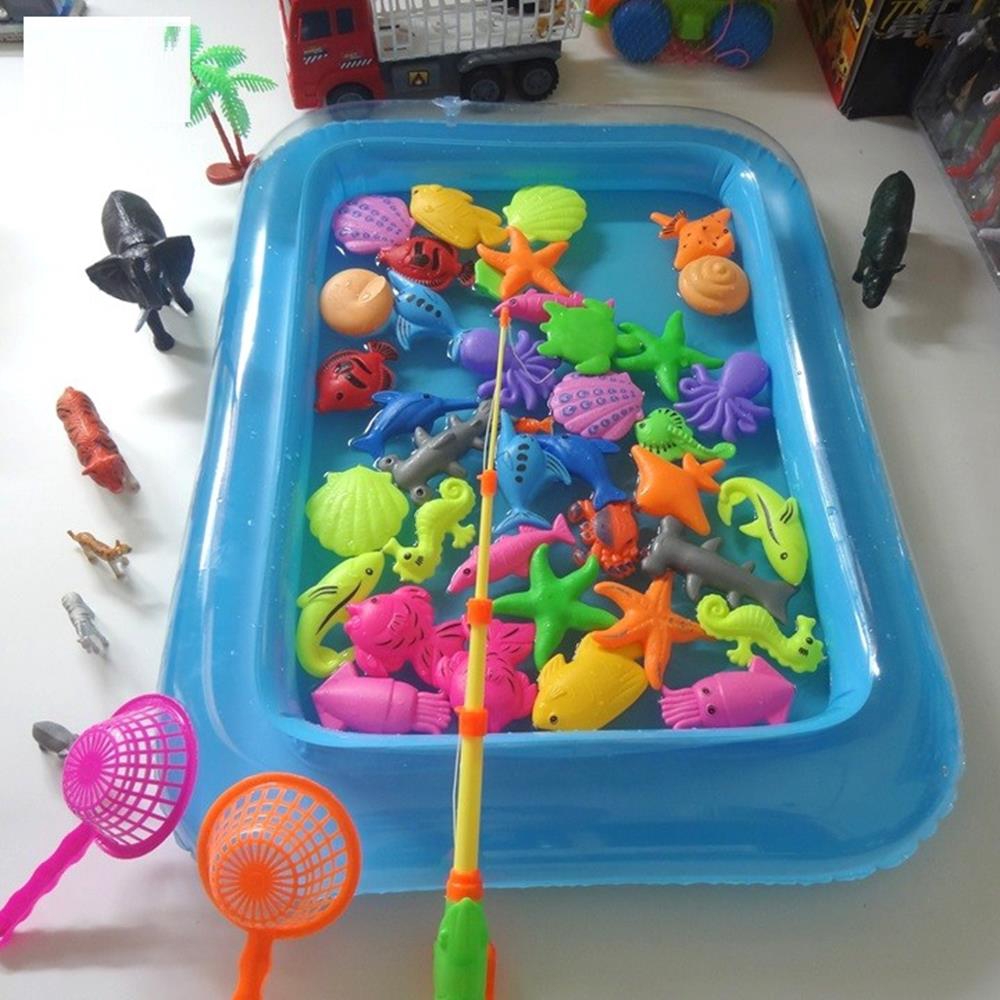 Đồ chơi trẻ em Bể phao Câu cá đủ bộ gồm bể hơi+2 cần câu+1 bơm bể+cá gắn nam châm