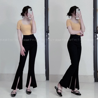 Quần ống loe nữ - Quần loe xẻ gấu kiểu dáng siêu đẹp T2K