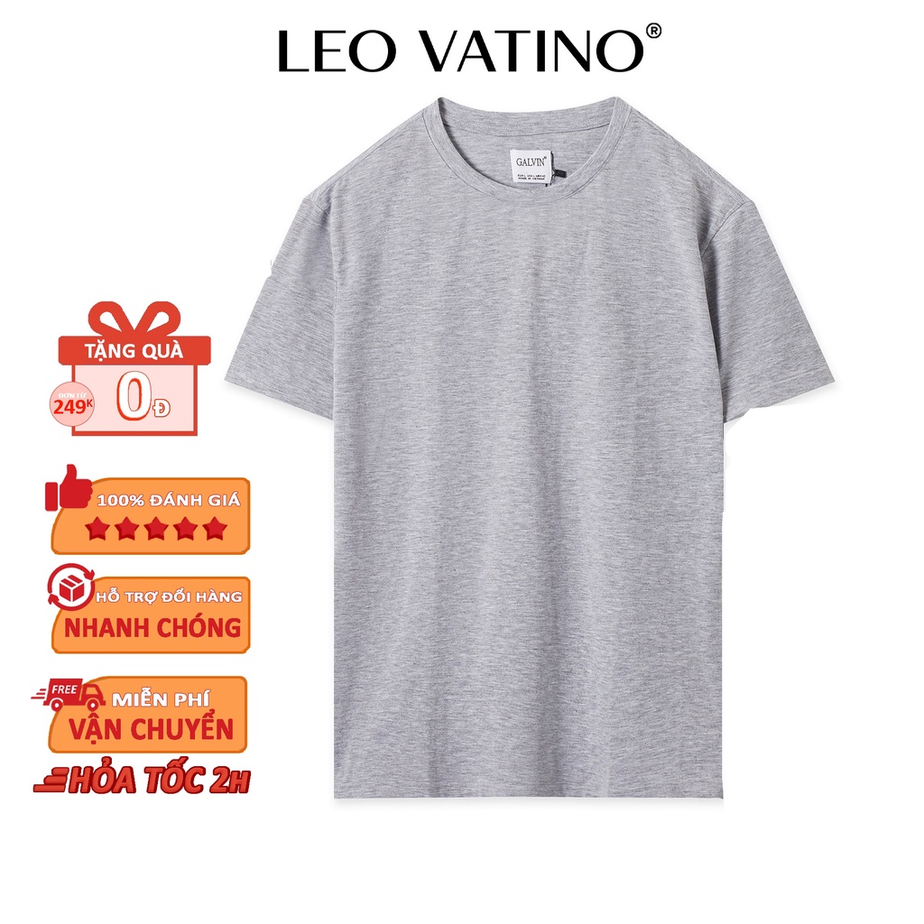 Áo thun nam cổ tròn Galvin vải cotton co giãn cộc tay ngắn lỡ bộ 4 màu APGV5 - Leo Vatino