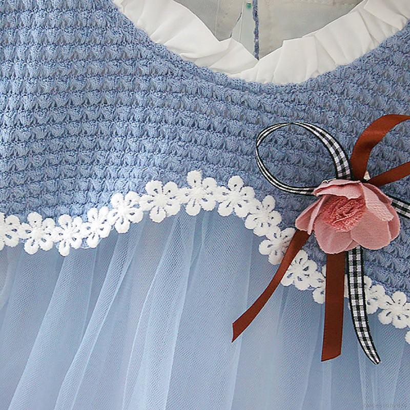 Đầm ren phối họa tiết xinh xắn cho bé gái