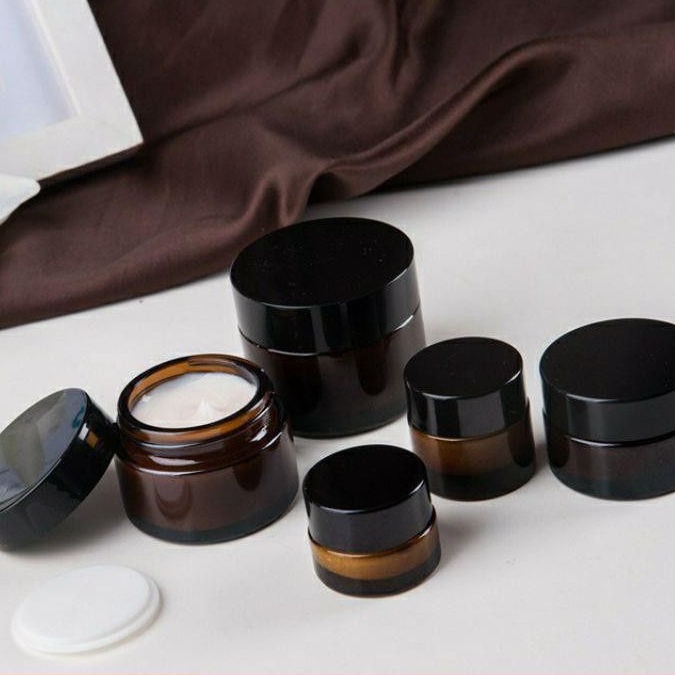 Hủ Đựng Kem ❤ TOP GIÁ RẺ ❤ Hũ chiết kem thủy tinh nâu 15g/20g/30g/50g - Hũ đựng kem , phụ kiện du lịch