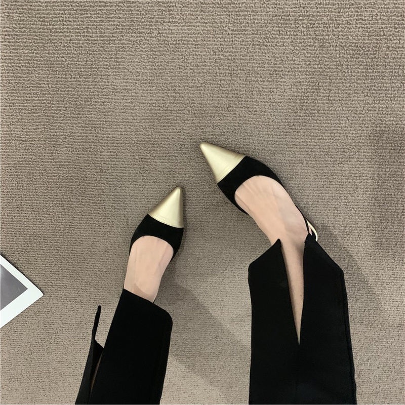 Giày Sandal Đế Bằng Mũi Nhọn Gót Thấp Thời Trang Xuân Hè Hàng Mới Dành Cho Nữ 2022