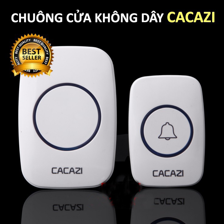 Chuông cửa không dây chống nước Cacazi A10 có đèn LED, bảo hành 12 tháng (loại cao cấp)