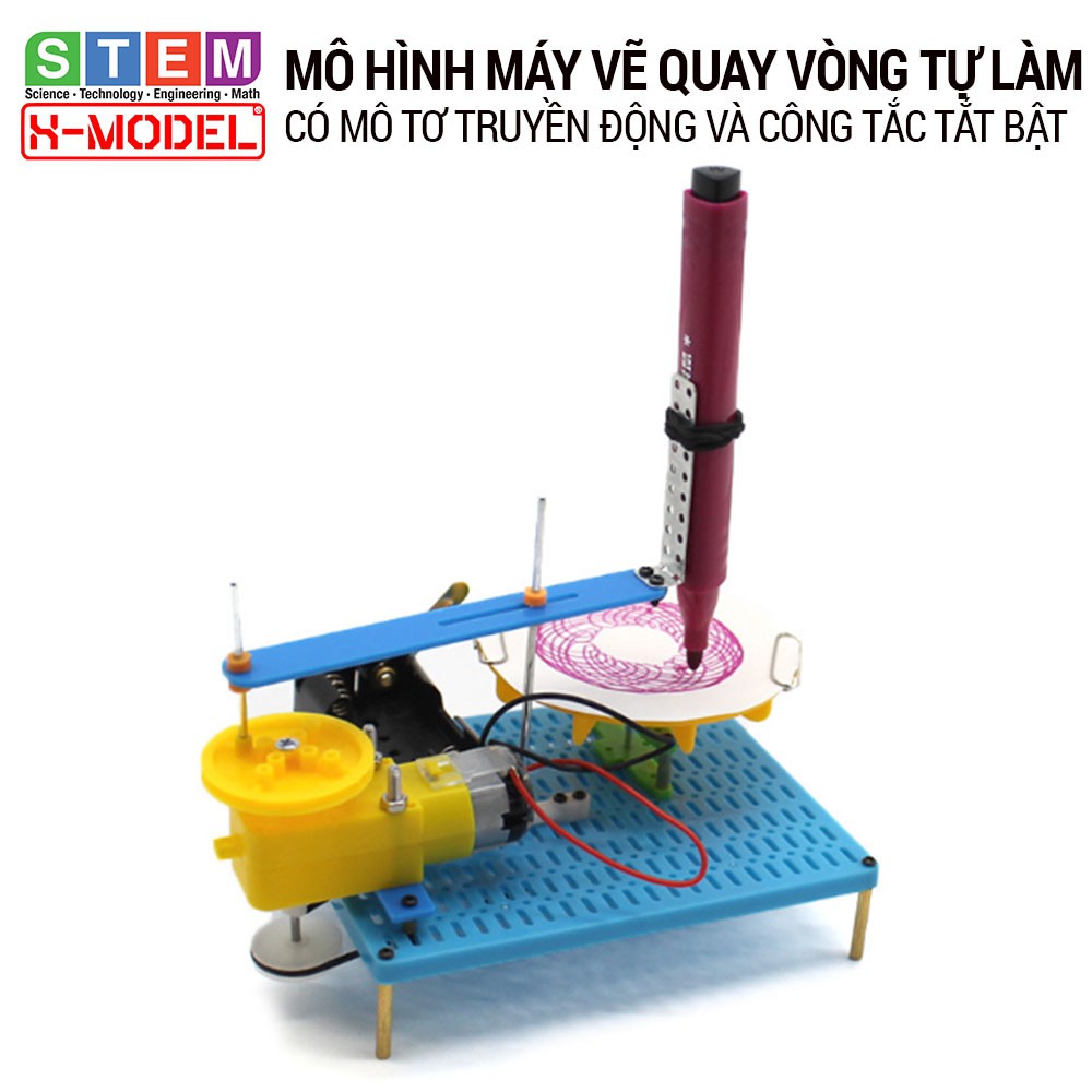 Đồ chơi sáng tạo STEM  Mô hình máy vẽ quay vòng tự làm X-MODEL ST88 cho bé, Đồ choi trẻ em DIY| Giáo dục STEM, STEAM