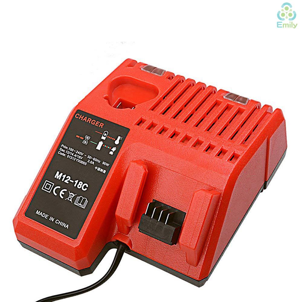 Bộ sạc thay thế cho pin Li-ion M12-18C cho Milwaukee 12 V 14.4V 18V C1418C 48-11-1815/1828/ 1840 M18 M14 M12 Lithium