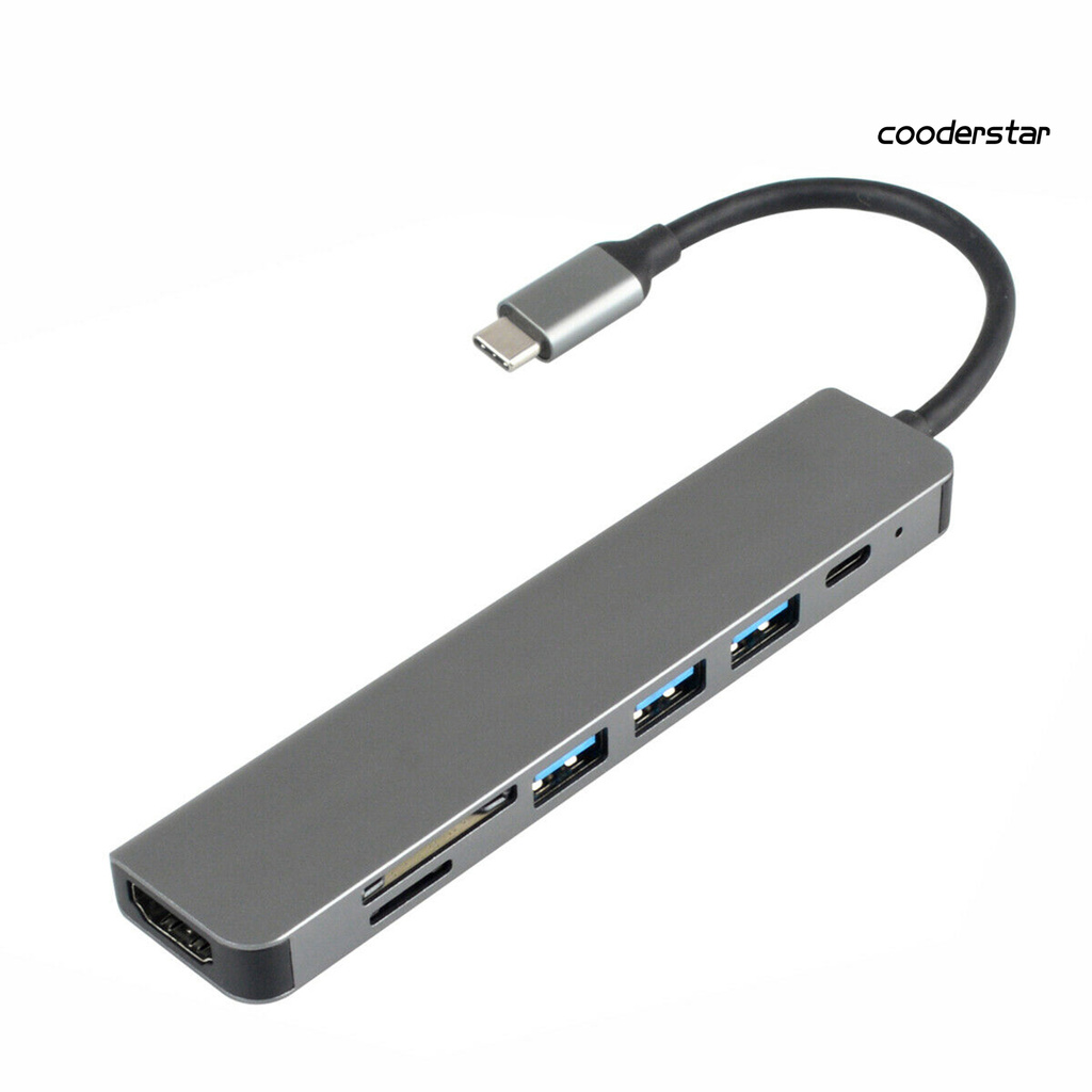 Bộ Hub cắm sạc 4K HDMI USB 3.0 sang USB-C 7 trong 1 cho laptop máy tính