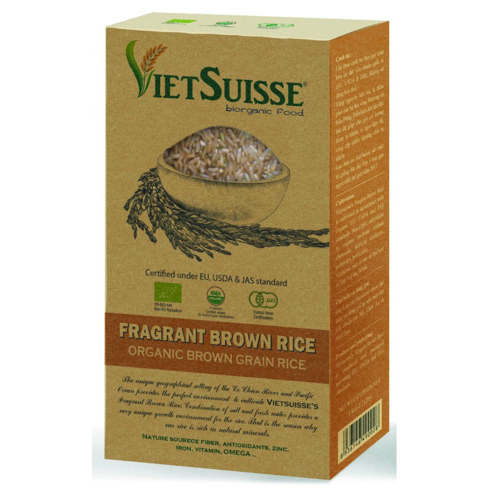 ORGANIC - Gạo lứt hữu cơ Vietsuisse 1kg