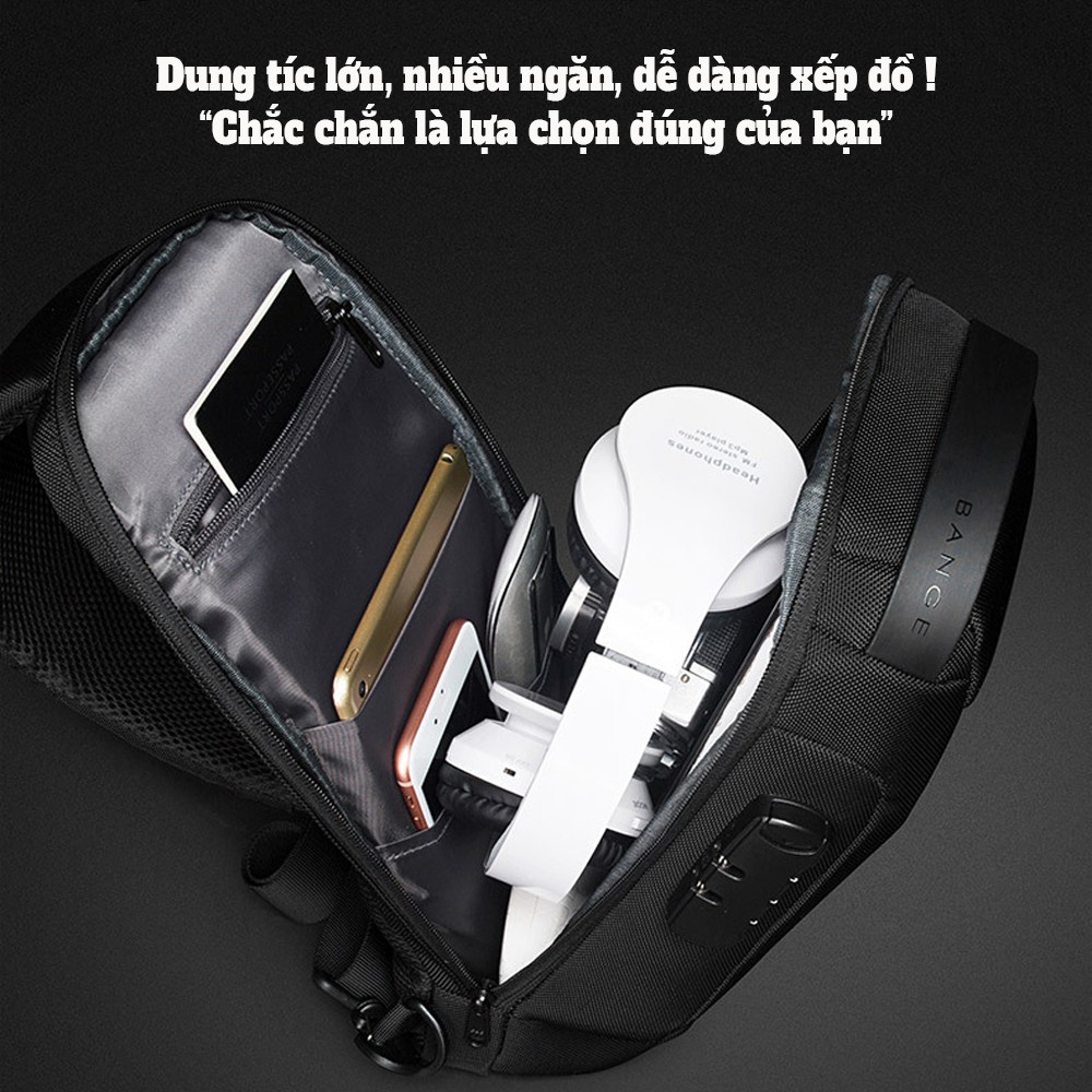 Túi đeo chéo nam nữ đi chơi hàng hiệu chống nước khóa số chính hãng 1 quai -  DT510 | BigBuy360 - bigbuy360.vn