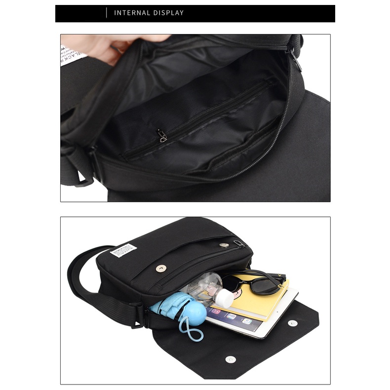 Túi đeo chéo vải canvas bền bỉ phong cách thời trang unisex nam nữ Hàn DUMBUM BL002