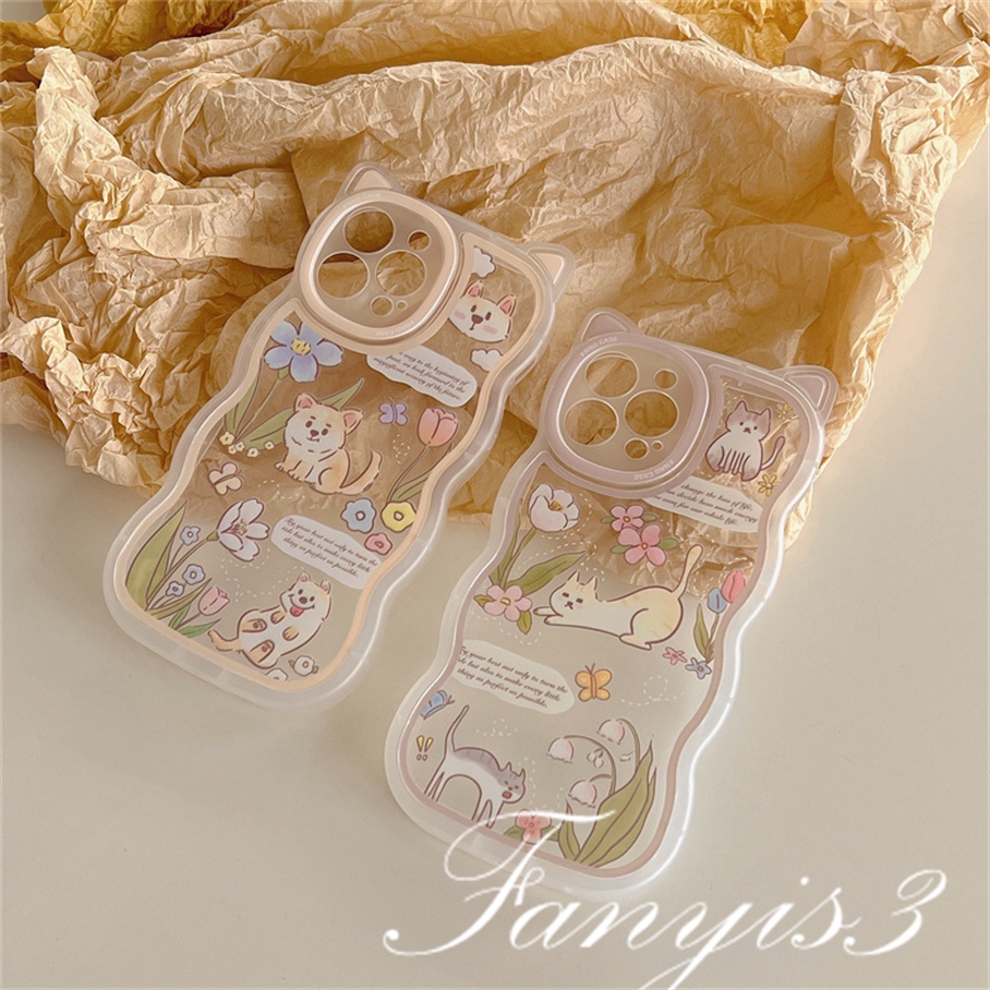 Ốp Điện Thoại Mềm Trong Suốt Hình Tai Mèo Cho iPhone 14 13 12 11 Pro Max X XR Xs Max 8 7 6 6s + SE 2020