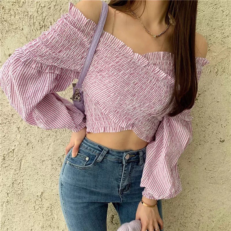 Áo trễ vai vắt chéo