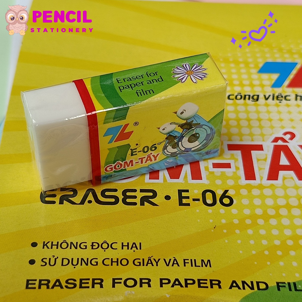 Gôm Tẩy Bút Chì Thiên Long Staedtler Pentel Dễ Thương, Gôm Tẩy Sạch Ít Bụi An Toàn Không Độc Hại