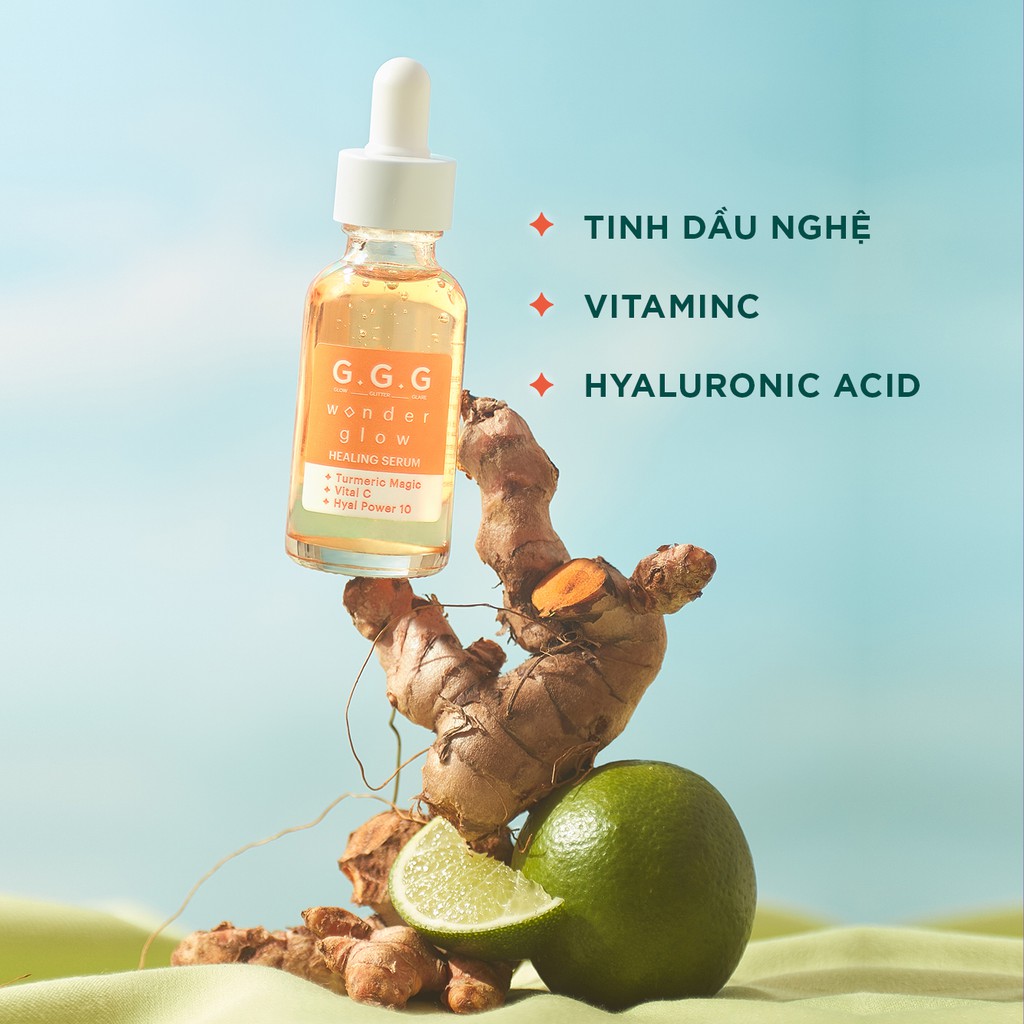Serum GGG Wonder Glow Healing Vital C Turmeric Sáng Da Mờ Thâm Ngừa Mụn 30ml