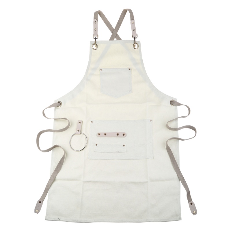 Tạp Dề Cotton Canvas Có Túi Và Dây Đeo Chéo Lưng Tùy Chỉnh Cho Nữ