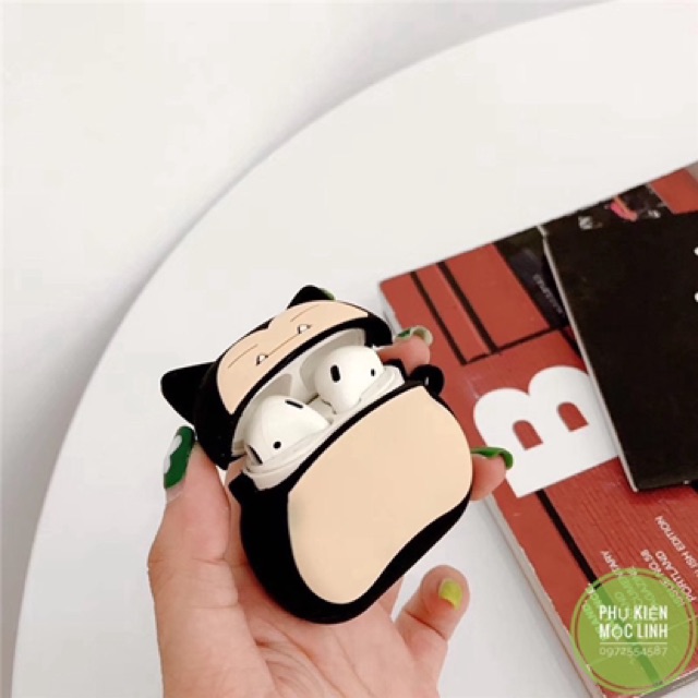 ☘️Tặng kèm dây như ảnh☘️ Case bao airpod silicon 1 2 Pokemon Mèo béo - Vỏ bọc đựng tai nghe không dây i11 i12...AirPods