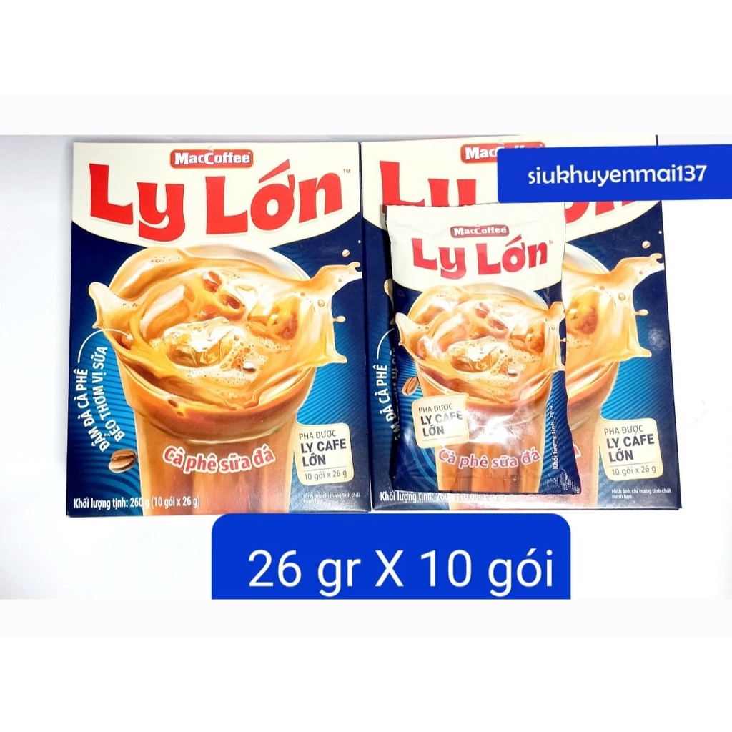 Cà phê sữa đá MacCoffee  260g (10 gói x 26g) béo ngậy sữa, hsd 2024