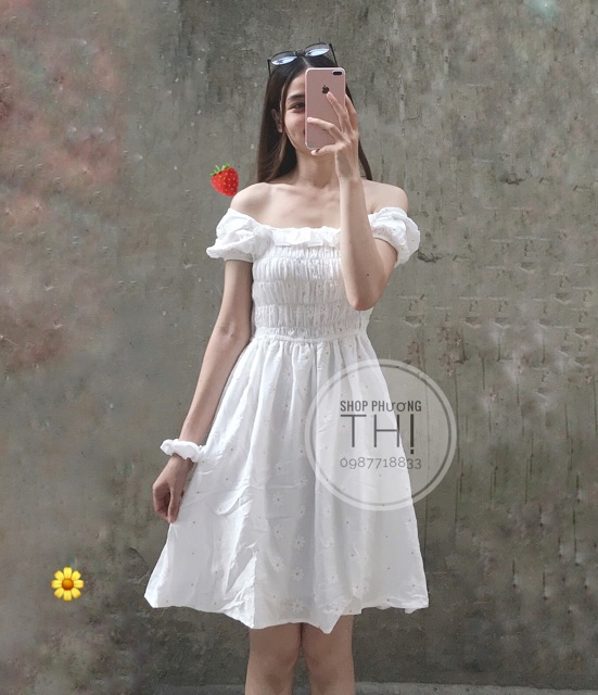 Váy chun eo bèo ngực mặc được hai kiểu - đầm tiểu thư vintage | BigBuy360 - bigbuy360.vn