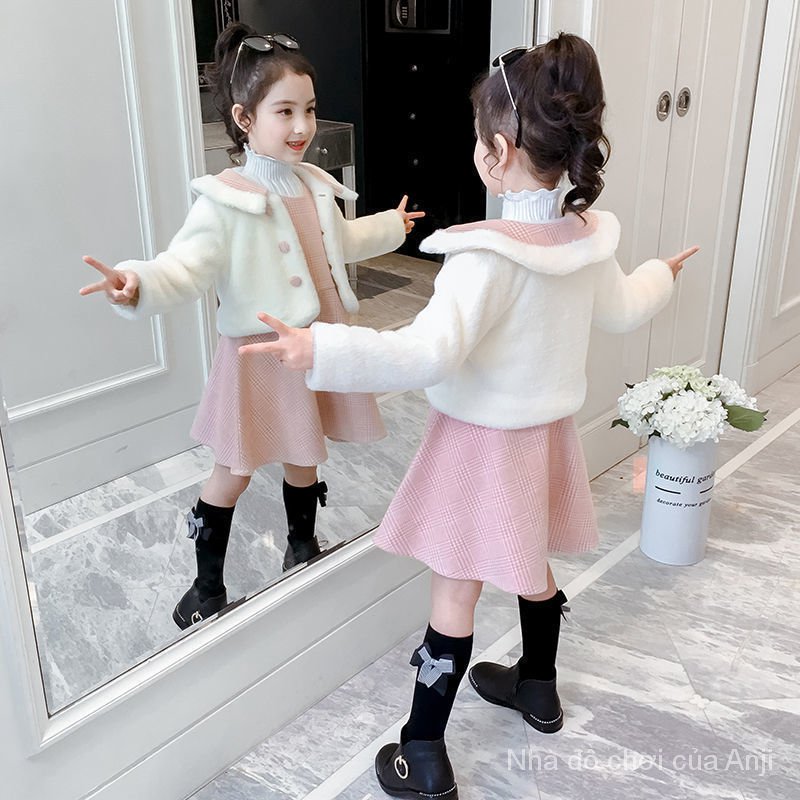 Kids Clothes Winter Princess Dress Three-Piece Dress