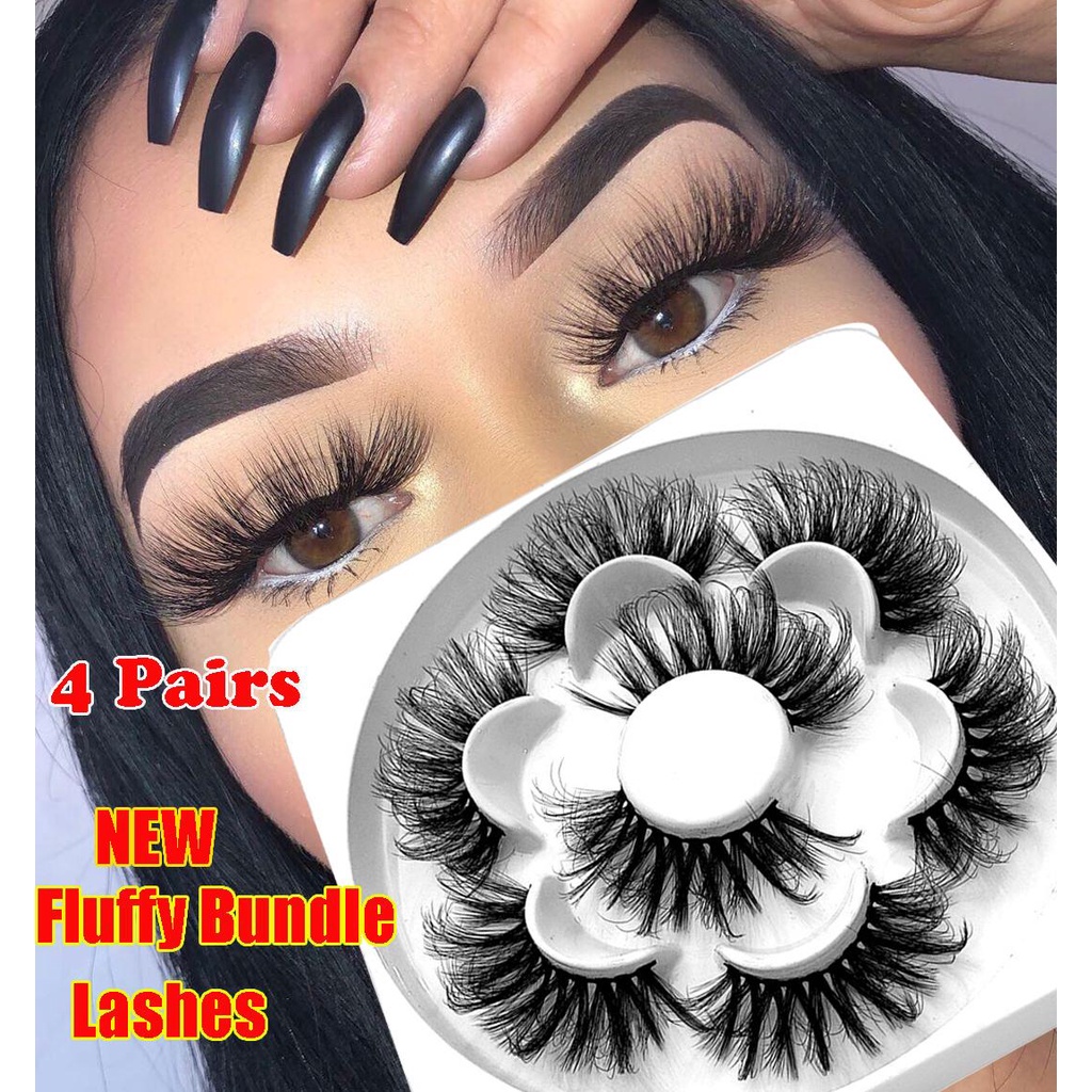 XIANTIN Set 4 Cặp Lông Mi Giả SKONHED Mềm Mại Và Dày Dặn