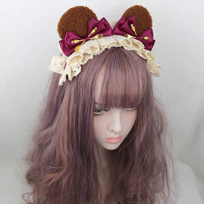 Băng Đô Tai Gấu Bông Phong Cách Lolita Nhật Bản