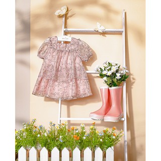 Váy voan hồng hoa