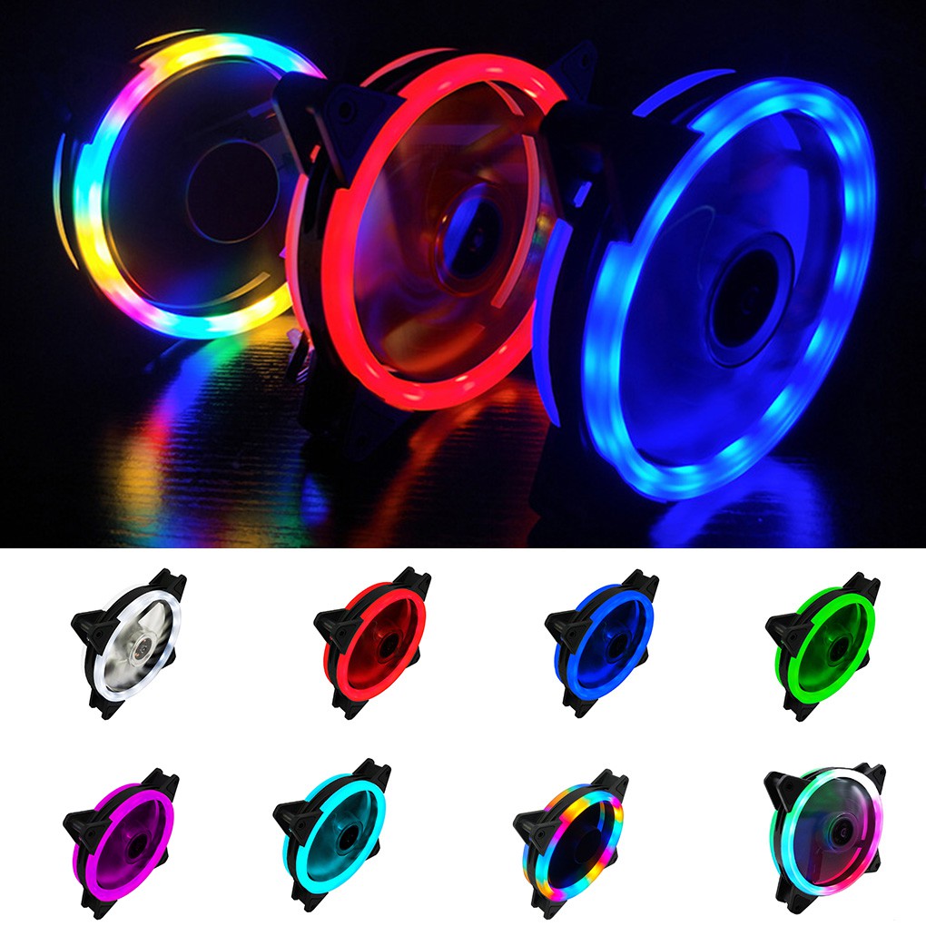 Quạt tản nhiệt 2 mặt có đèn led cho máy tính 4-pin