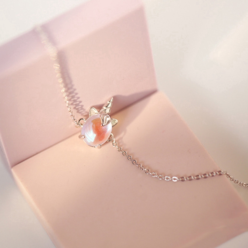 Vòng tay mặt hình kỳ lân đính đá màu cầu vồng dễ thương dành cho nữ | BigBuy360 - bigbuy360.vn