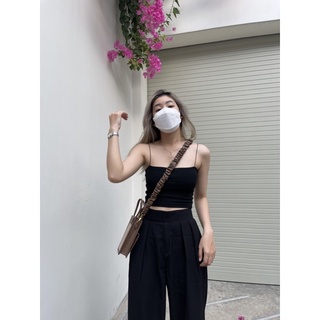 Top s03 - áo dây sợi bún 2 màu dáng croptop