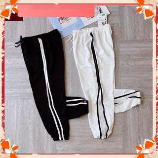Quần jogger nữ chất đũi phối lưới GOM, quần đũi bo gấu siêu mềm siêu nhẹ siêu mát vải xước Cao Cấp