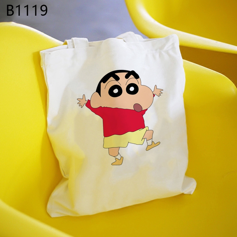Túi Xách Vải canvas In Hình shin Cậu Bé Bút Chì Dễ Thương