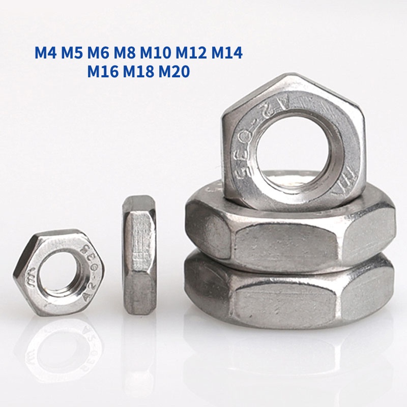 Đai Ốc Nửa Đầu Mỏng Bằng Thép Không Gỉ 316 A4 M5 M6 M8 M10 M12 M14 M16 M18 M20