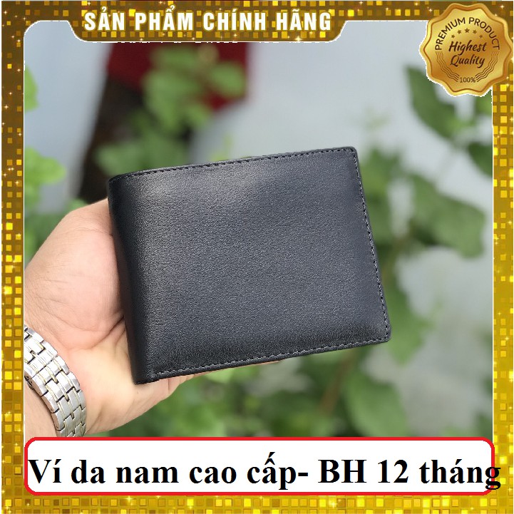 VÍ NAM DA BÒ CAO CẤP BỀN ĐẸP- MỀM MẠI - BẢO HÀNH 12 THÁNG- BÓP NAM-KÈM HỘP| Trơn Bò