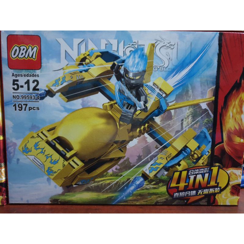lego obm 99593 ninja cỗ xe chiến đấu cơn lốc ninjago 4 in 1 đồ chơi lắp ráp ghép hình thông minh ninjitsu
