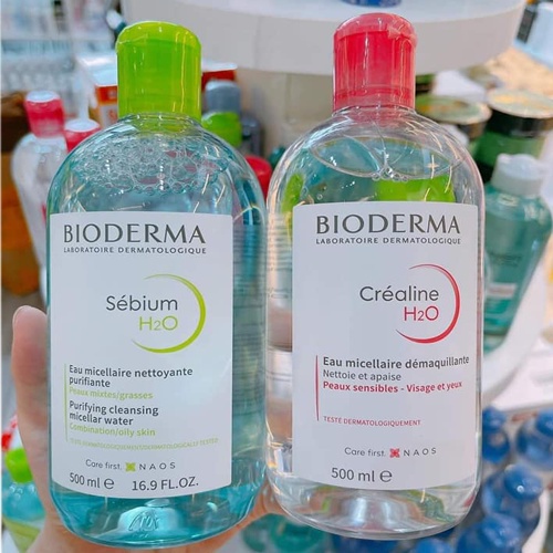 Nước tẩy trang Bioderma H2O không cồn, dành cho da dầu mụn nhập khẩu chính hãng Pháp 500ml