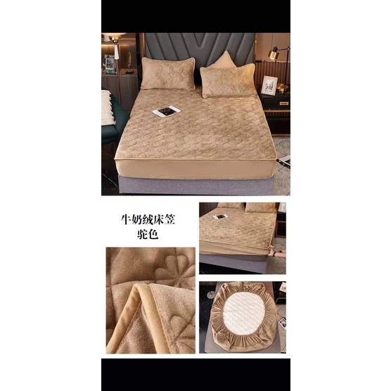 (XẢ HÀNG TẾT) BỘ GA GỐI NỈ NHUNG SỮA  MẪU MỚI NHẤT SIÊU SANG TRỌNG NHÀ MẸ CHŨN