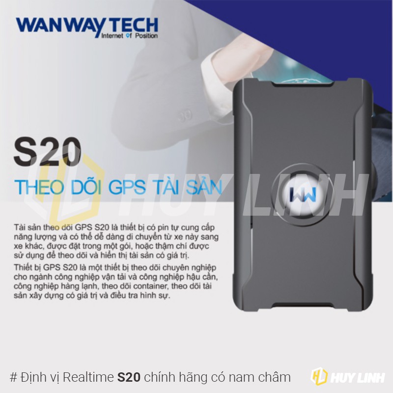 Bộ định vị Wanwaytrack S20 Pin 5800mah - Tracking realtime thời gian thực