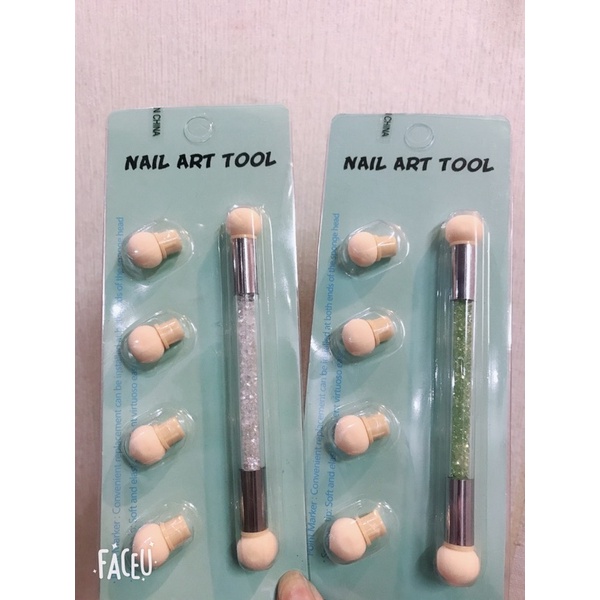 Bút Cọ Dặm Omber 2 đầu mút cán đá Tạo Phom Móng Cực Chuẩn