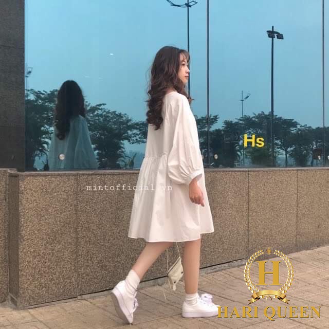 Váy babydoll dài tay phồng HSU0820