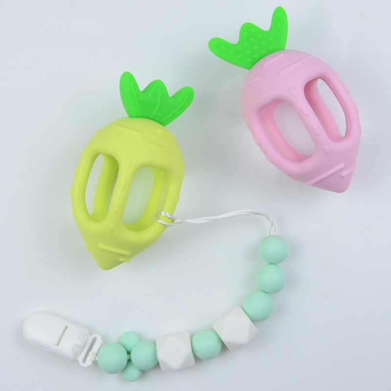 Haha Đồ Chơi Gặm Nướu Hình Củ Cà Rốt Bằng Silicone Cho Bé