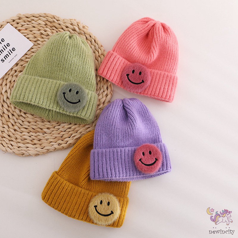 Mũ giữ ấm màu sắc kẹo ngọt co giãn tốt phong cách Hàn Quốc cho bé