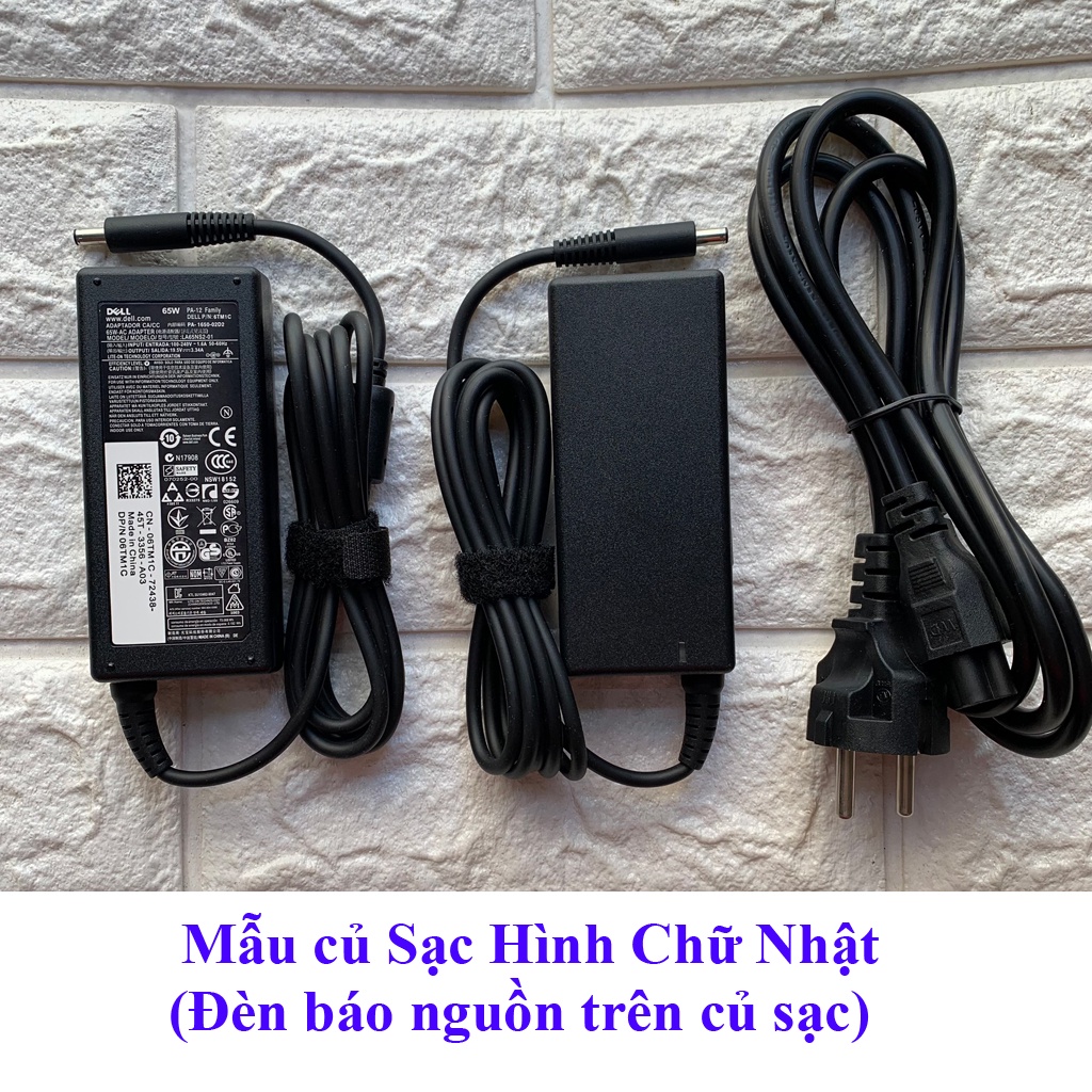 Sạc Laptop Dell Oval 65W - 19.5V - 3.34A - Đầu kim nhỏ 4.5*3.0mm DELL XPS 13 9360 9350 9343 9333 9365 (Dell Ovan 65w)